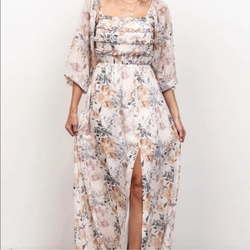 Baltic Born Floral Print Maxi Dress with Slit